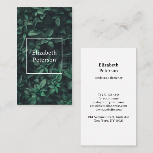 Visitekaartje met bloemenachtergrond (Voorkant / Achterkant)