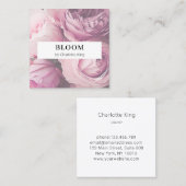 Visitekaartje met bloemkwadraten (Voorkant / Achterkant)