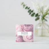 Visitekaartje met bloemkwadraten (Staand voorkant)