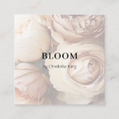 Visitekaartje met bloemkwadraten (Voorkant)