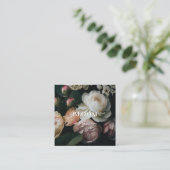 Visitekaartje met bloemkwadraten (Staand voorkant)
