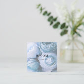 Visitekaartje met bloemkwadraten (Staand voorkant)