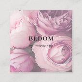 Visitekaartje met bloemkwadraten (Voorkant)