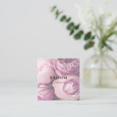 Visitekaartje met bloemkwadraten (Staand voorkant)