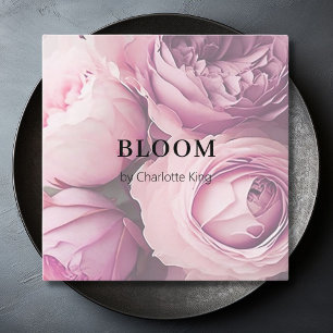 Visitekaartje met bloemkwadraten