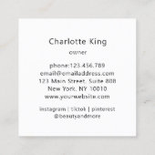 Visitekaartje met bloemkwadraten (Achterkant)