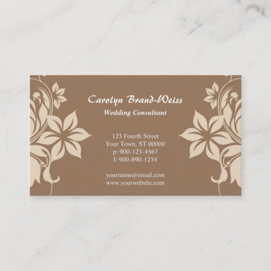 Visitekaartje met bloemrand (Voorkant)