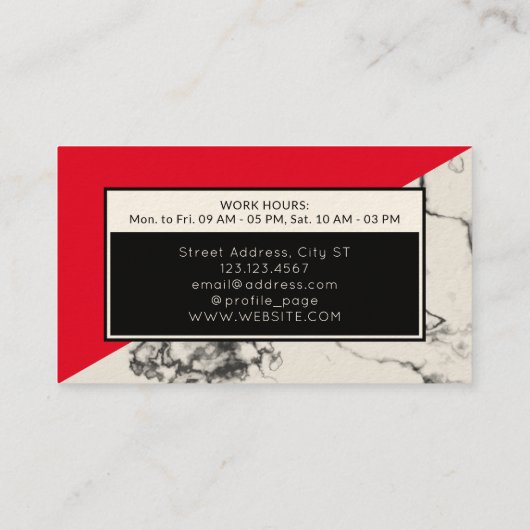 Visitekaartje met breukstreep en rode diagonaal (Achterkant)