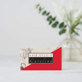 Visitekaartje met breukstreep en rode diagonaal (Staand voorkant)