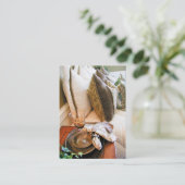 Visitekaartje met buik en ontbijt (Staand voorkant)