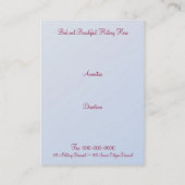 Visitekaartje met buik en ontbijt (of?) (Achterkant)