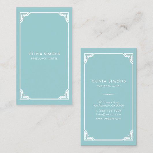 visitekaartje met  celtisch lijst (Voorkant / Achterkant)