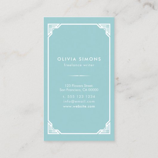 visitekaartje met  celtisch lijst (Achterkant)