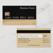 Visitekaartje met creditcard, dubbelzijdig zwart g (Voorkant / Achterkant)