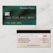 Visitekaartje met creditcard (tweezijdig) groen (Voorkant / Achterkant)