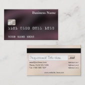 Visitekaartje met creditcard (tweezijdig) paars (Voorkant / Achterkant)