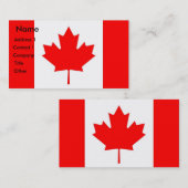 Visitekaartje met de Canadese vlag (Voorkant / Achterkant)