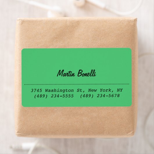 Visitekaartje met de Corner Emerald Green Plain Etiket (Insitu)