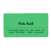 Visitekaartje met de Corner Emerald Green Plain Etiket (Voorkant)