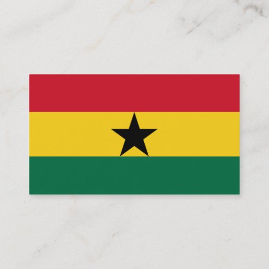 Visitekaartje met de Ghanese vlag (Achterkant)