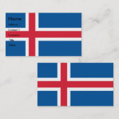 Visitekaartje met de IJslandse vlag (Voorkant / Achterkant)
