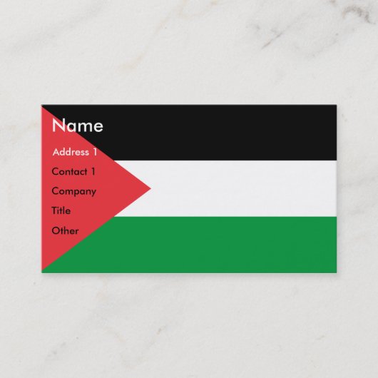 Visitekaartje met de Palestijnse vlag (Voorkant)