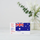 Visitekaartje met de vlag van Australië (Staand voorkant)