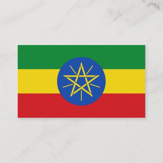 Visitekaartje met de vlag van Ethiopië (Achterkant)