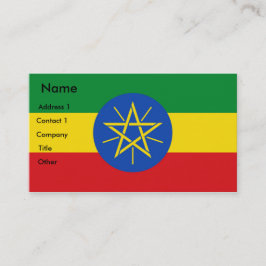 Visitekaartje met de vlag van Ethiopië