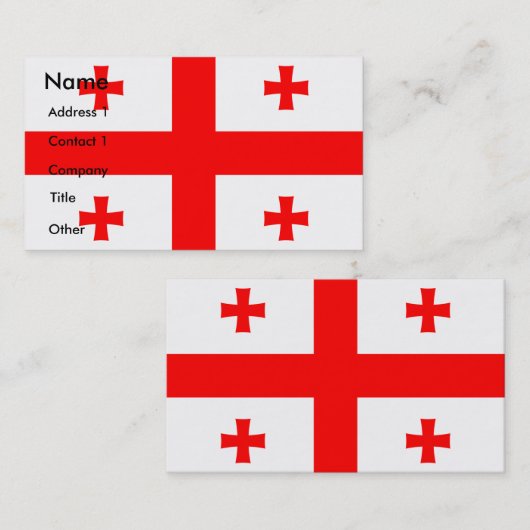 Visitekaartje met de vlag van Georgië (Voorkant / Achterkant)