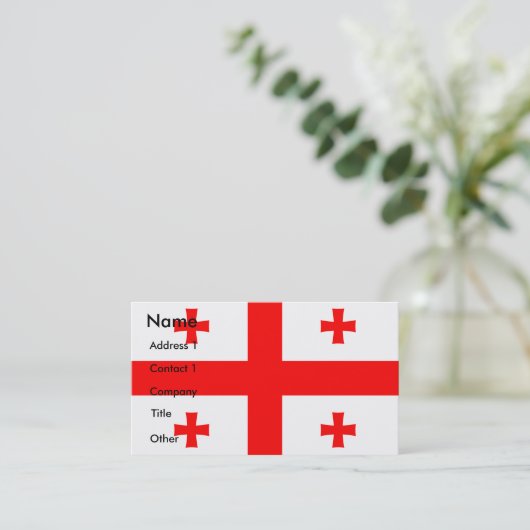 Visitekaartje met de vlag van Georgië (Staand voorkant)
