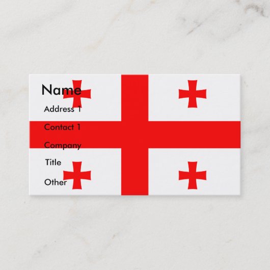 Visitekaartje met de vlag van Georgië (Voorkant)