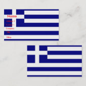 Visitekaartje met de vlag van Griekenland (Voorkant / Achterkant)
