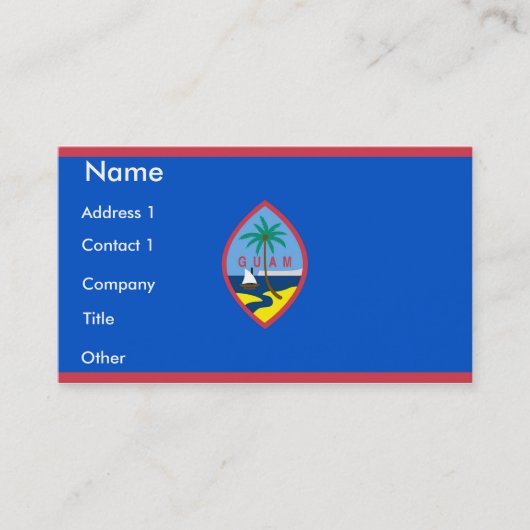Visitekaartje met de vlag van Guam, Verenigde Stat (Voorkant)