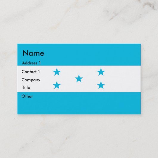Visitekaartje met de vlag van Honduras (Voorkant)