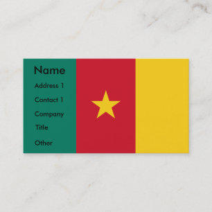 Visitekaartje met de vlag van Kameroen