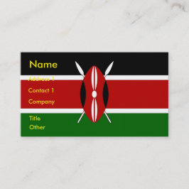 Visitekaartje met de vlag van Kenia