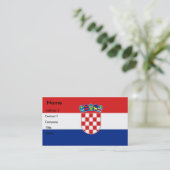Visitekaartje met de vlag van Kroatië (Staand voorkant)
