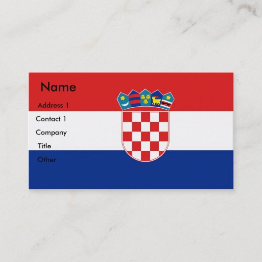 Visitekaartje met de vlag van Kroatië (Voorkant)