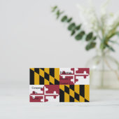 Visitekaartje met de vlag van Maryland. (Staand voorkant)
