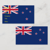 Visitekaartje met de vlag van Nieuw-Zeeland (Voorkant / Achterkant)