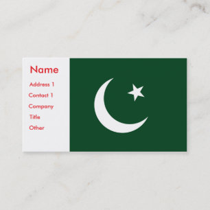 Visitekaartje met de vlag van Pakistan