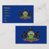 Visitekaartje met de vlag van Pennsylvania. (Voorkant / Achterkant)