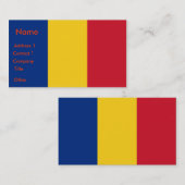 Visitekaartje met de vlag van Roemenië (Voorkant / Achterkant)