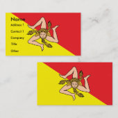 Visitekaartje met de vlag van Sicilië, Italië (Voorkant / Achterkant)