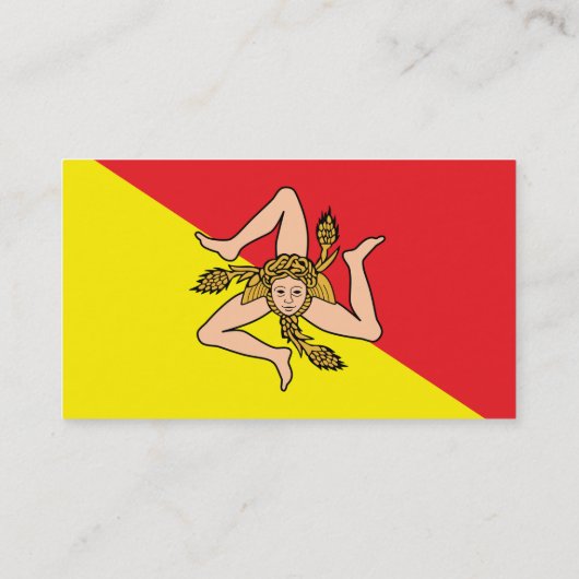 Visitekaartje met de vlag van Sicilië, Italië (Achterkant)