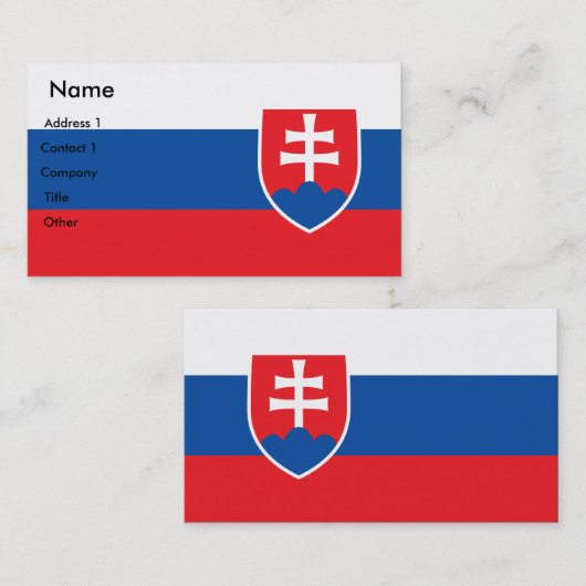 Visitekaartje met de vlag van Slowakije (Voorkant / Achterkant)