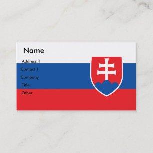 Visitekaartje met de vlag van Slowakije