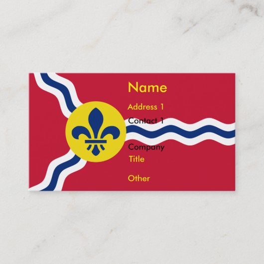 Visitekaartje met de vlag van St. Louis (Voorkant)