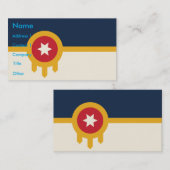 Visitekaartje met de vlag van Tulsa, Oklahoma (Voorkant / Achterkant)